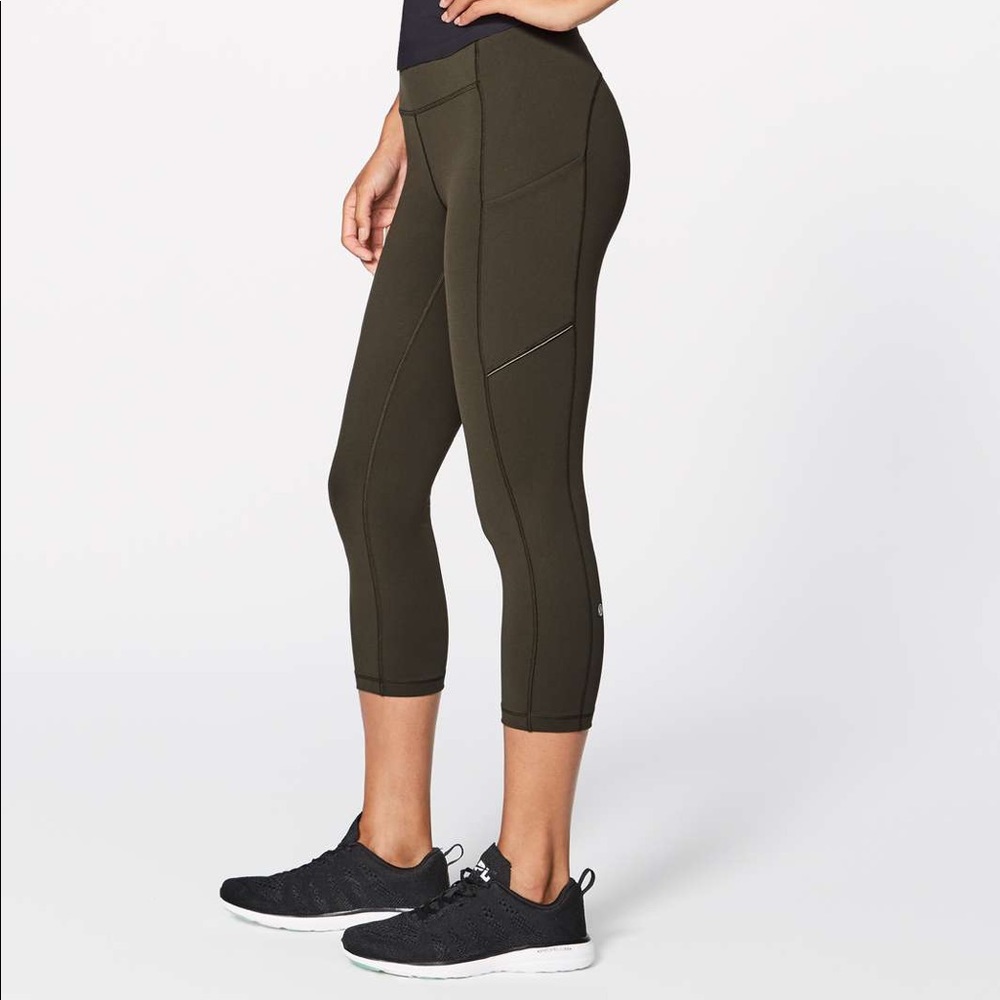 Lululemon speed up crop- olive